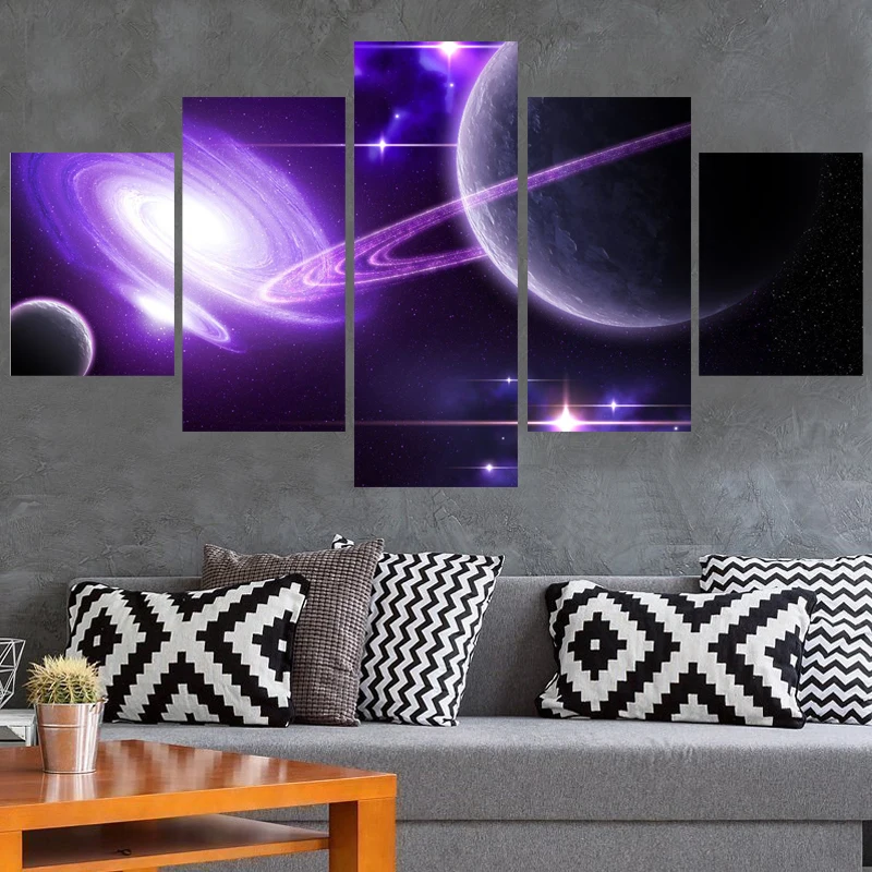 Space Purple Halo Canvas Painting Wall Art Home Decor For Living