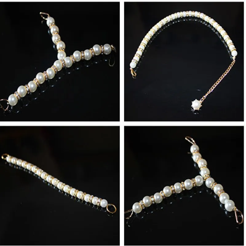 

1pair Metal Imitation Pearl Beading Ankle Chain, High Quality Shoe Chain,Shoe accessories For Lady Shoes