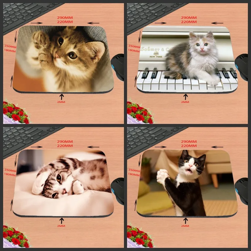 Cute Cat Best Price Black Rubber Print Mouse Mat Laptop Computer Gaming