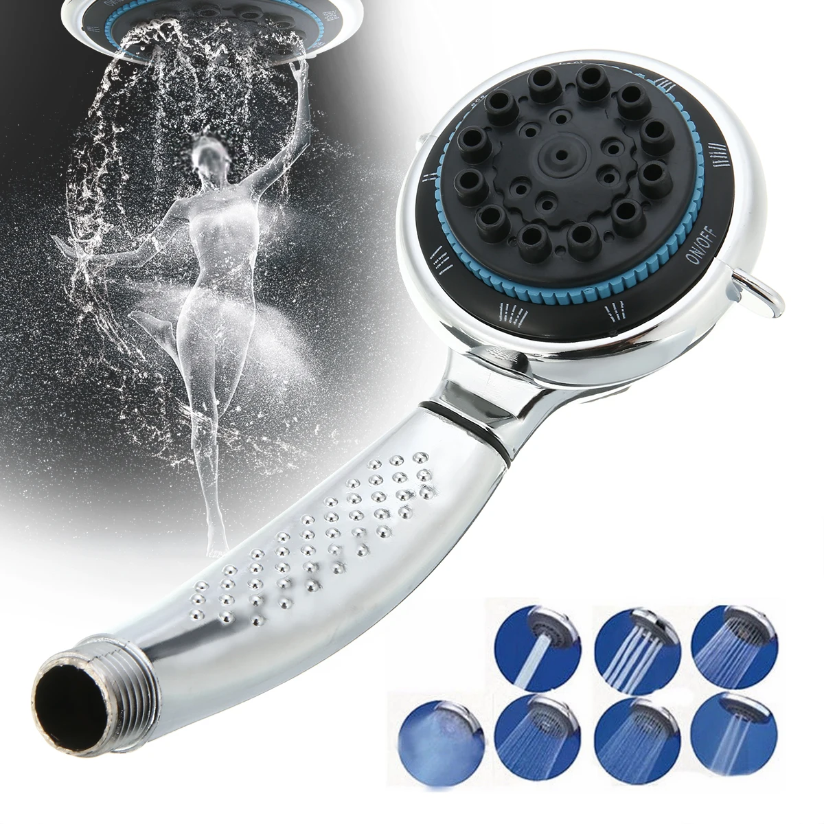 1pc Multifunctional Shower Head Massage Water Saving Shower Heads Handheld Bath Bathroom Shower Sprayer  Mayitr 5 Modes