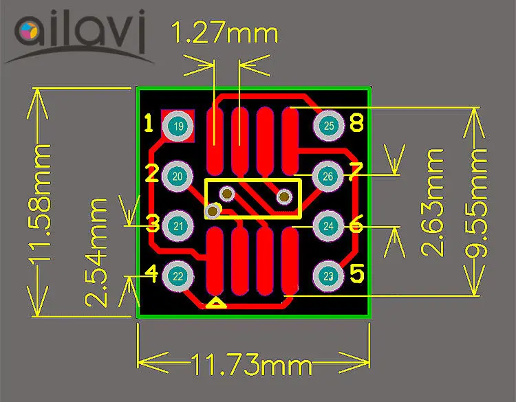 100 шт./лот 12x12 мм SOP8 SSOP8 TSSOP8 патч для погружения шага контакта от 0 65 до 1 27 плата