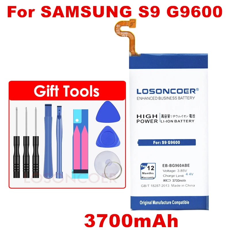 LOSONCOER 3700 mAh EB-BG960ABE аккумулятор для samsung GALAXY S9 G9600 G960F SM-G960 аккумулятор для смартфона+ номер отслеживания