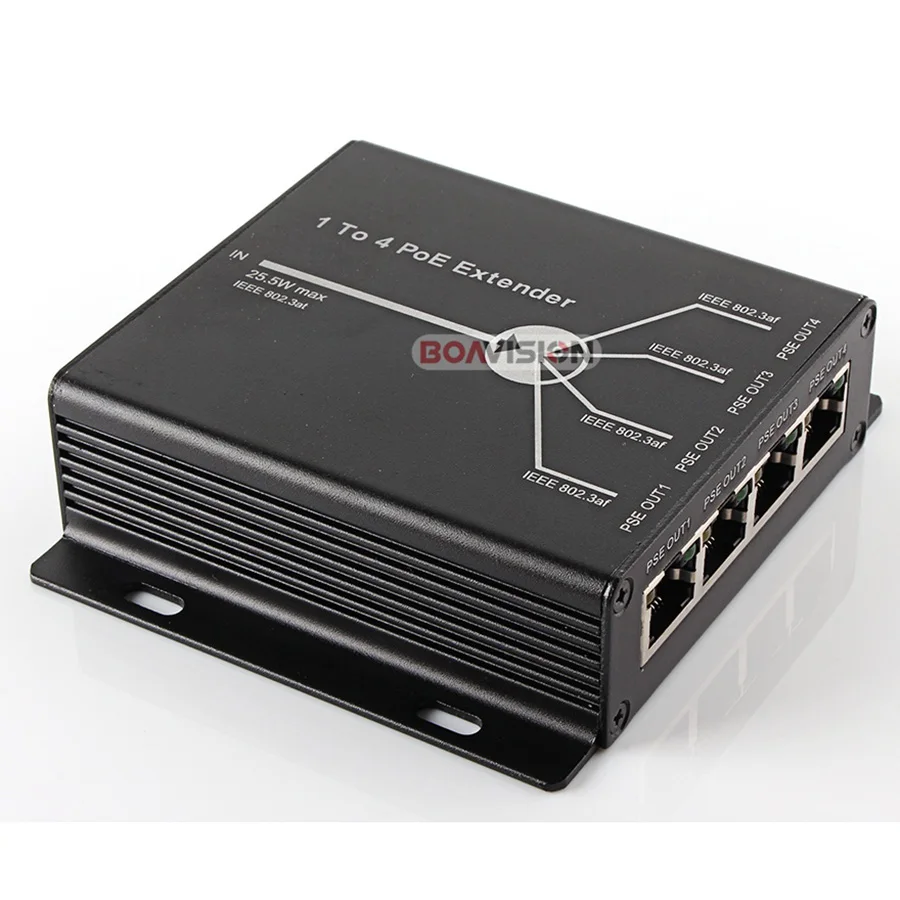 Nuevo Mini 10/100 M 4 puertos POE Extender 25,5 W-Extender 120 metros IEEE802.3af POE dispositivos de red plug-and-Play - 5