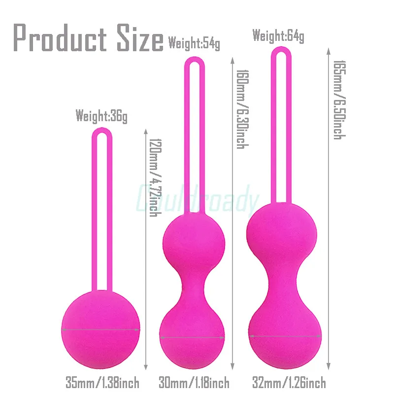  3pcs Safe Silicone Smart Ball Kegel Ben Wa Ball Vaginal Tighten Exercise Machine Vibrator Vaginal G
