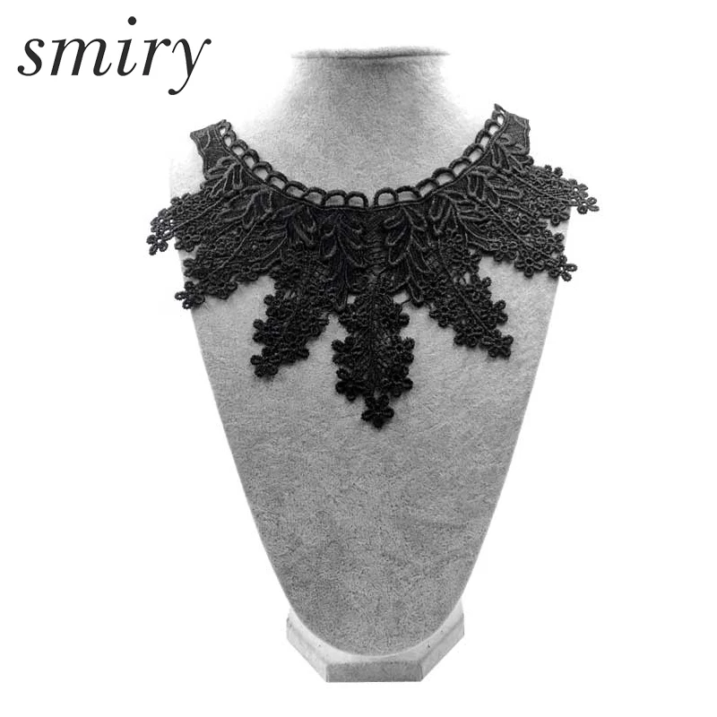 Smiry 1pc DIY Handmade Lace Collar Flower Embroidery Lace Neckline Decoration for Wedding Bridal