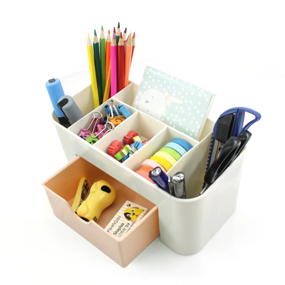  Multilayer Storage Plastic Shelf Desk Pen Holders Desk Supplies Organizers Desk Oraganier Set stati