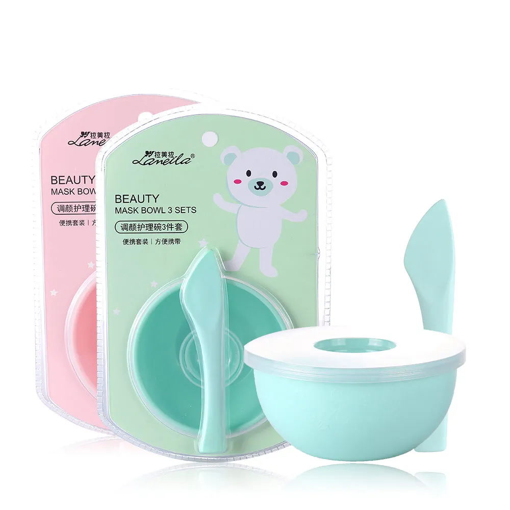 LAMEILA 3PCS/SET DIY Mask Bowl Cosmetic Tool With Mixing Stick Spatula Measure Cup Set Skin Care Tools For Facial Clay |