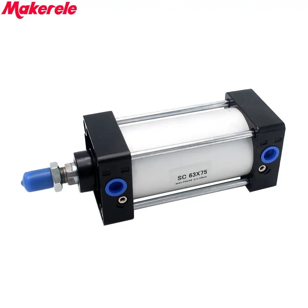 Mini Pneumatic Cylinder Double Acting Air Cylinder SC63 75 Free
