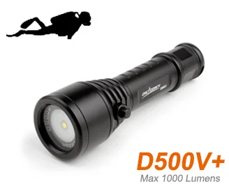 ORCATORCH D500V + светодиодный фонарь для дайвинга CREE XML2 U4 Led 1000lm подводный 120 градусов