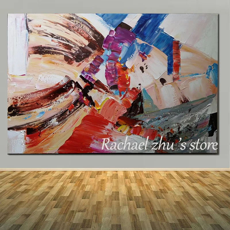 

Large Hand Painted Abstract Wall Oil Painting On Canvas Modern Abstract Palette Knife Wall Pictures For Living Room Home Decor