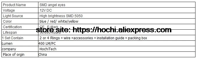 HochiTech ультра яркий SMD белый светодиодный ангельские глазки 2000LM 12 В halo Кольцо Комплект дневной ходовой светильник DRL для hyundai ix35 2010-2012