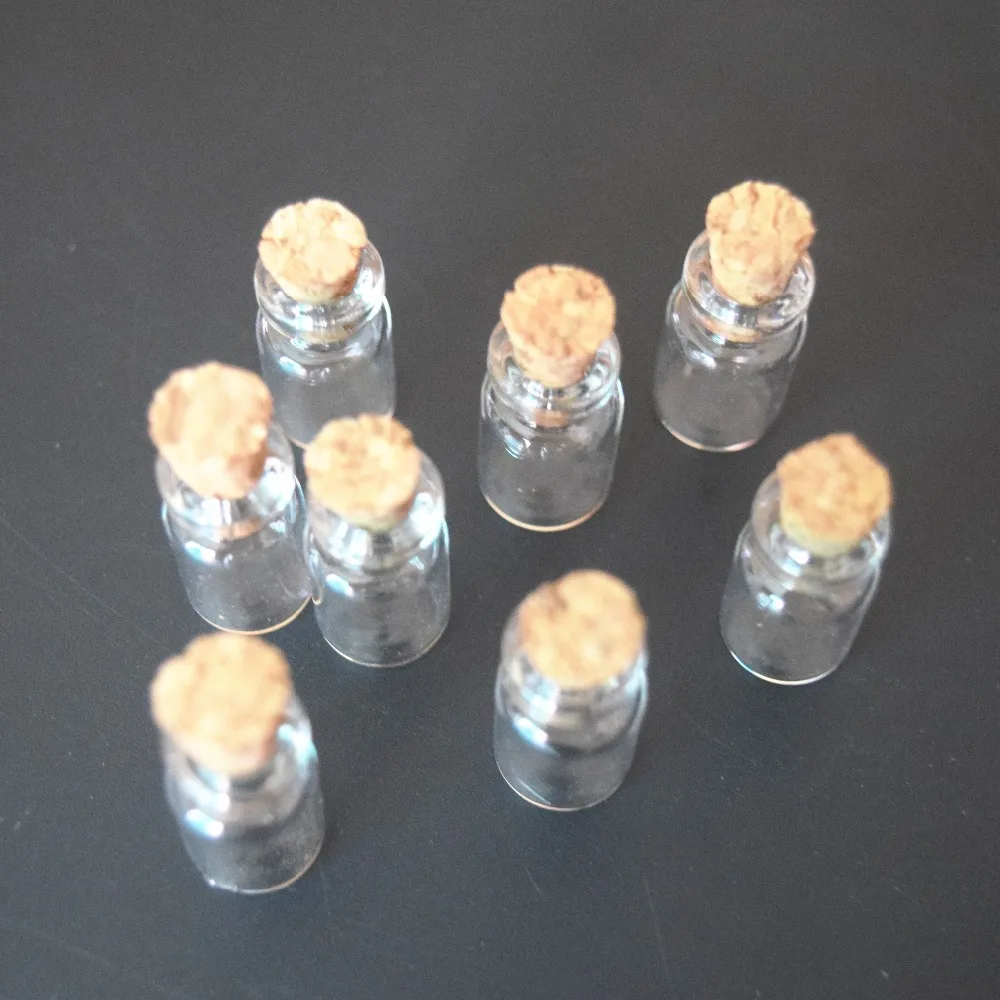 50pcs 0.5mL Mini Small Tiny Clear Cork Stopper Glass Bottles Vials Wholesale  shipping 5