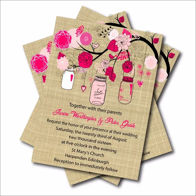 mason jar wedding invitation
