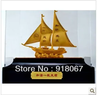 

YZ-R1100 24K Gold craft/ Gold Handicraft/corporate gift/ china folk high quality selling gift Large Sailing boat model