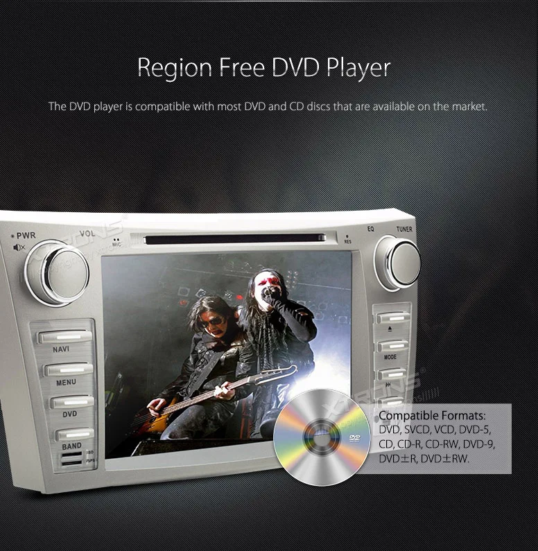Best XTRONS 8 inch 2 din Radio Car DVD Player GPS Navigation JPG MP4 For Toyota Aurion 2006 2007 2008 2009 2010 2011/ Camry 2007-2011 10