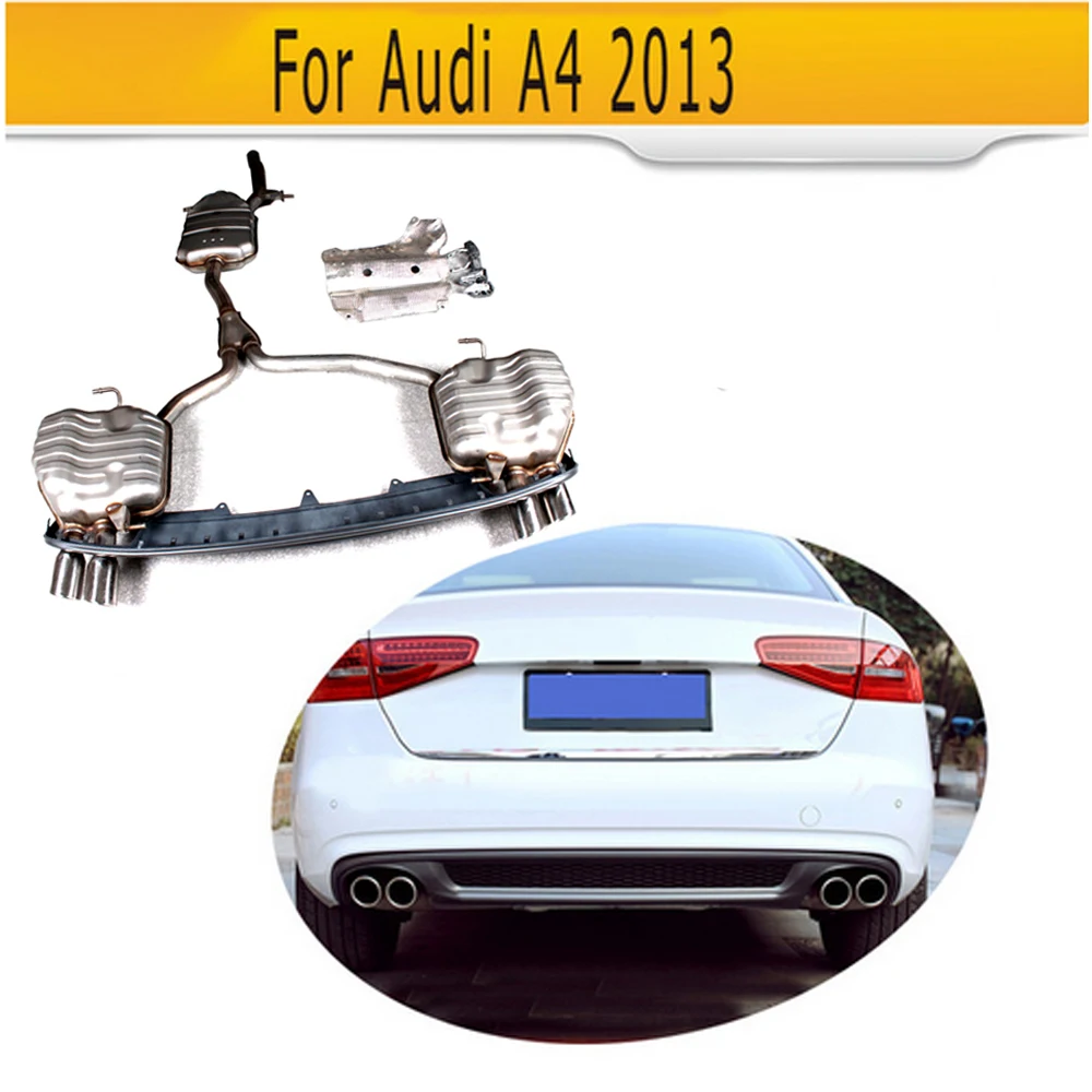 

Car Bumper Lip Diffuser Steel Car Exhaust Muffler Tips For Audi A4 2013