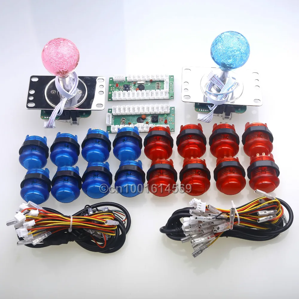 Reyann Arcade USB Control Panel DIY Bundle Kit 2 x LED Joystick + 16 x LED Illuminated Light