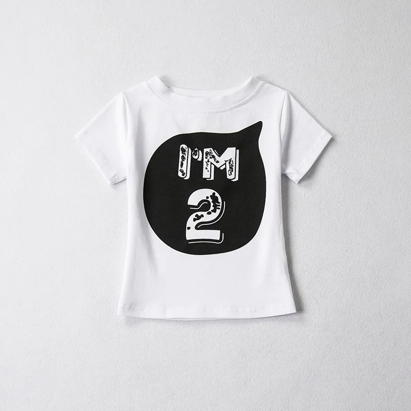 SONDR/Рождественская футболка для мальчиков и девочек 1, 2, 3, 4, 5, 6 лет, детская одежда из хлопка, Прямая поставка - Цвет: White B
