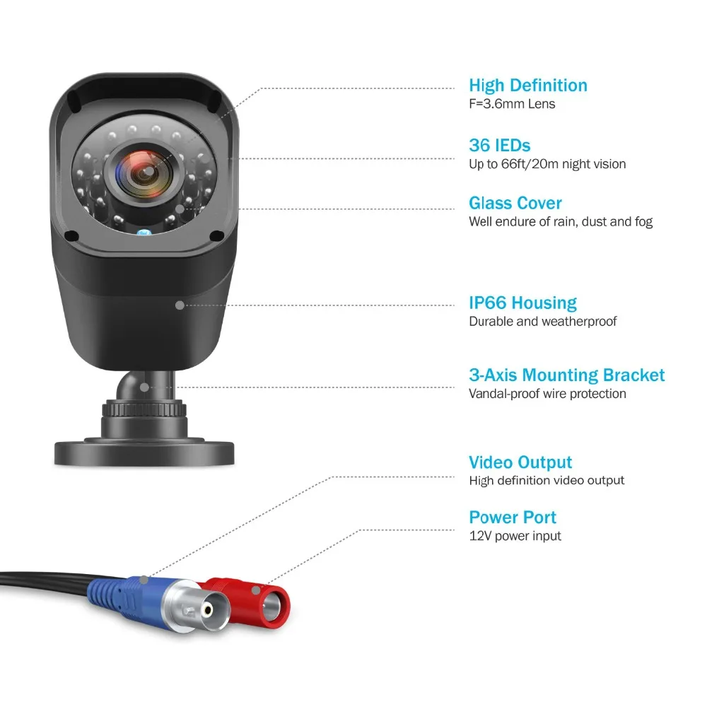 ANNKE 1080N 8CH 720 P камеры видеонаблюдения Системы HD 4 шт. DVR 1MP 1200TVL система TVI