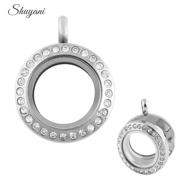 Buy 20mm Silver Round Stainless Steel Floating Charms