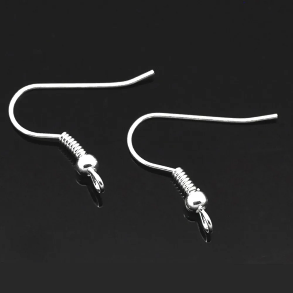 8Seasons Iron Alloy Ear Wire Hooks Earring Findings Silver Color DIY Jewelry Gifts 21mmx20mm,Post/ Wire Size: (21 gauge),300PCs