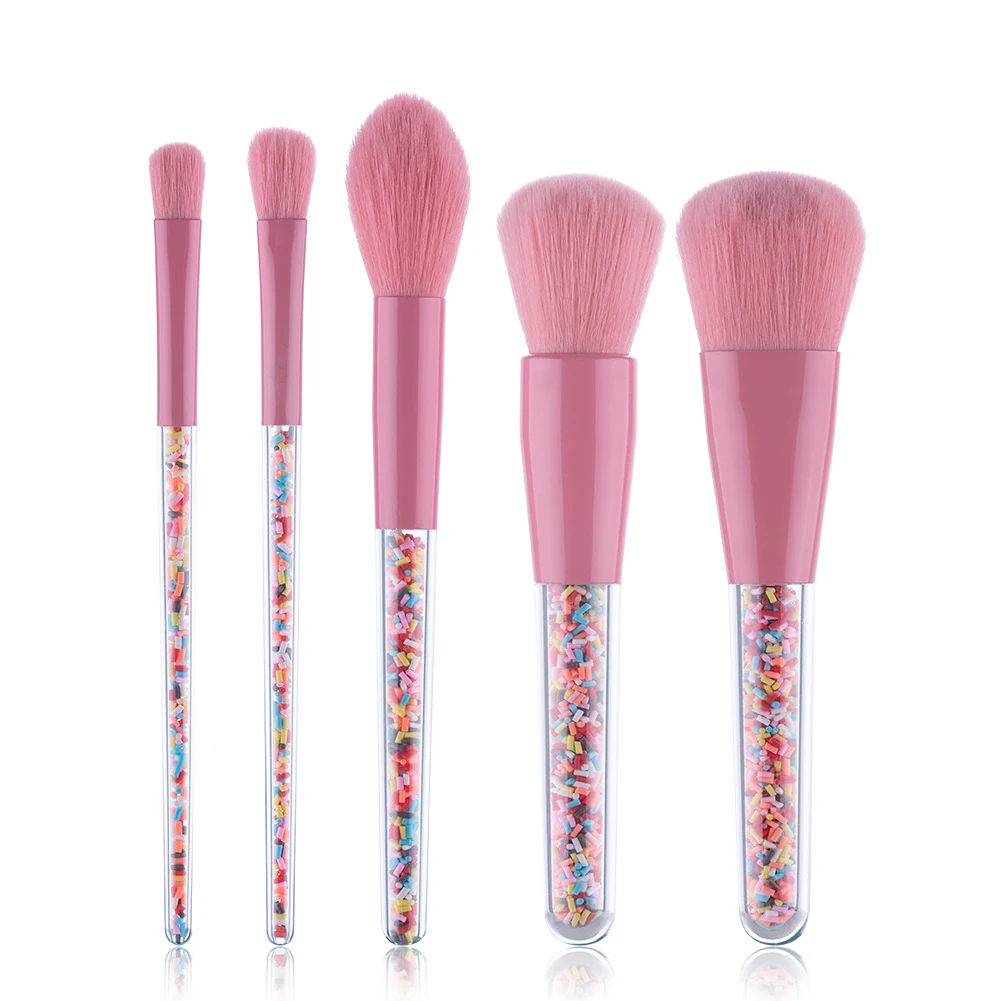 

5Pcs Makeup Brushes Set Candy Transparent Handle Eye Shadow Foundation brush Powder Make Up Brush Cosmetic Beauty Tool