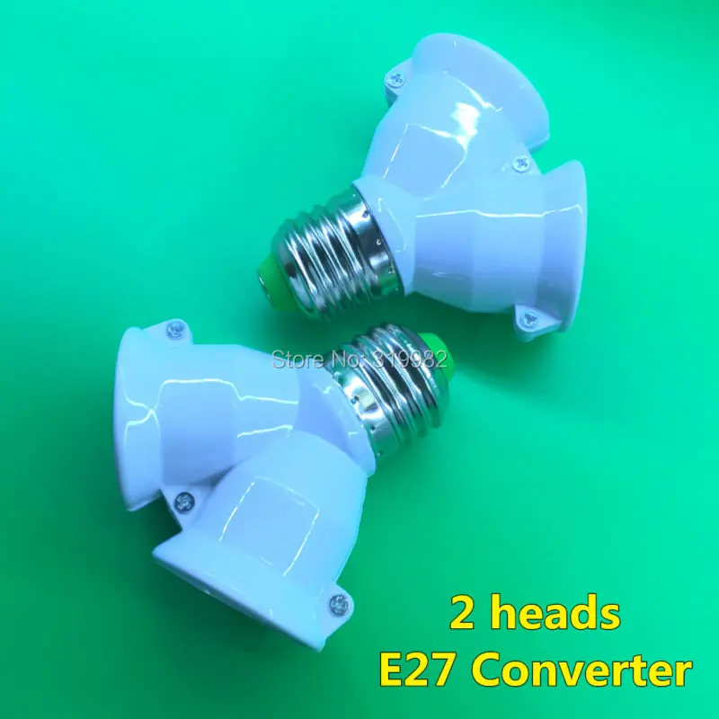 

10Pcs Fireproof Material E27 to 2 E27 lamp Holder Converter Socket Conversion light Bulb Base type 2E27 Y Shape Splitter Adapter
