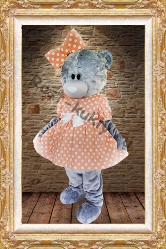 

Lovely girls Teddy bear mascot costumes pink dressesTeddy bear tailsman doll costumes for Xmas Halloween Carnival party event