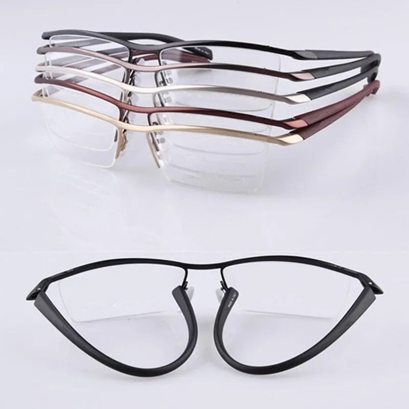 Buy TR90 Fexible Half Rimless Eyeglass Frames Men Women lightweight Myopia Rx