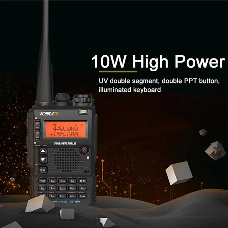 10W Walkie Talkie 100 km Tri band Dual Antenne Dual PPT Wasserdichte Handheld Professional