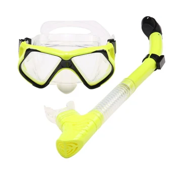 

Diving Mask Snorkeling Set Liquid Silicone Scuba Diving Equipment Dry Snorkel 105+s18