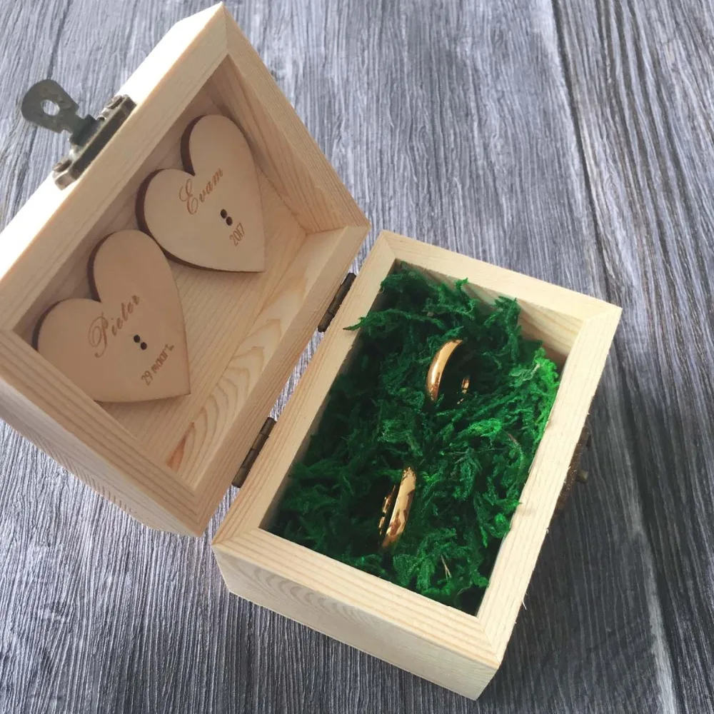 Personalized Ring Box,Wooden Ring Beaer Box,Rustic Wedding Ring Holder