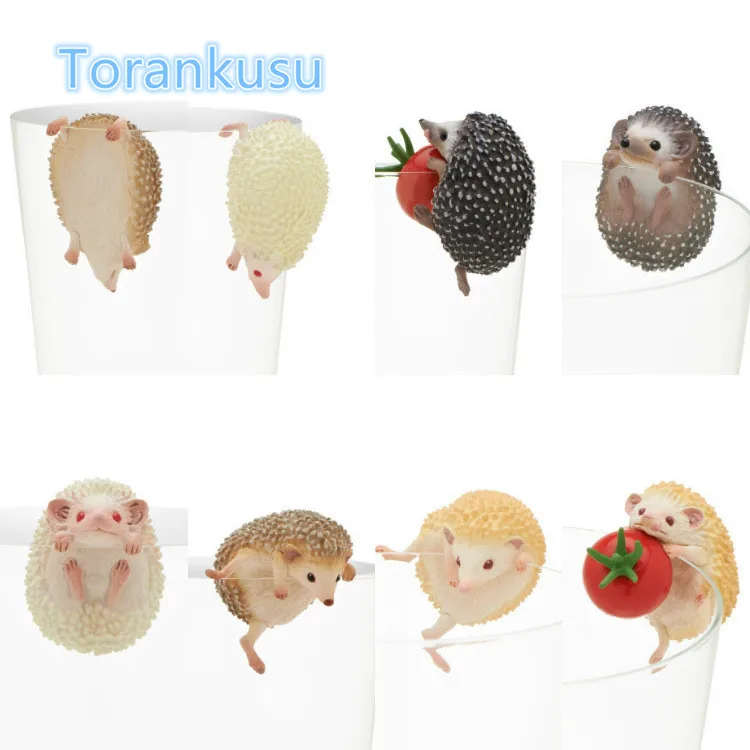 

Hedgehog Shape Action Figure Cute Animals Hedgehog Tea Cup Decorations PVC Figure Toys For Mug Cup Tea Bag Holder Tea Tools TC01