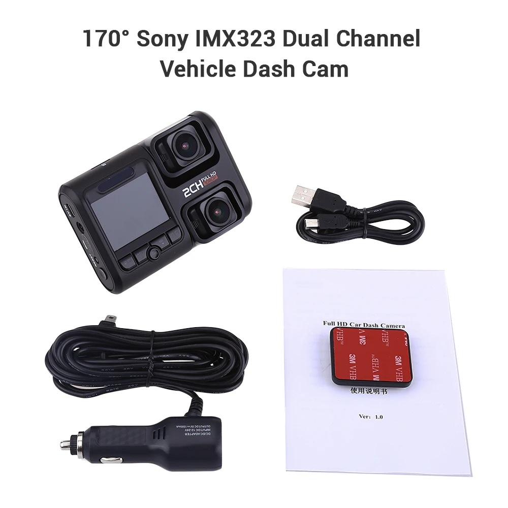 Автомобильный видеорегистратор с wi fi и gps двойной объектив sony IMX323 Cam 1080 p Dvr
