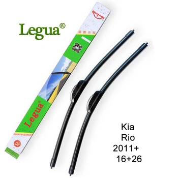 

Legua car Windscreen Windshield Wipers blade for Kia Rio,2011+,16"+26",car wiper rubber,Soft Frameless Bracketless