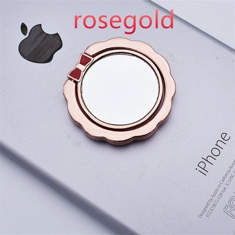 Зеркало палец кольцо телефон Пряжка держатель многофункциональный кронштейн Универсальный мобильный телефон Стенд крепление для iPhone samsung IPAD - Цвет: Rose Gold