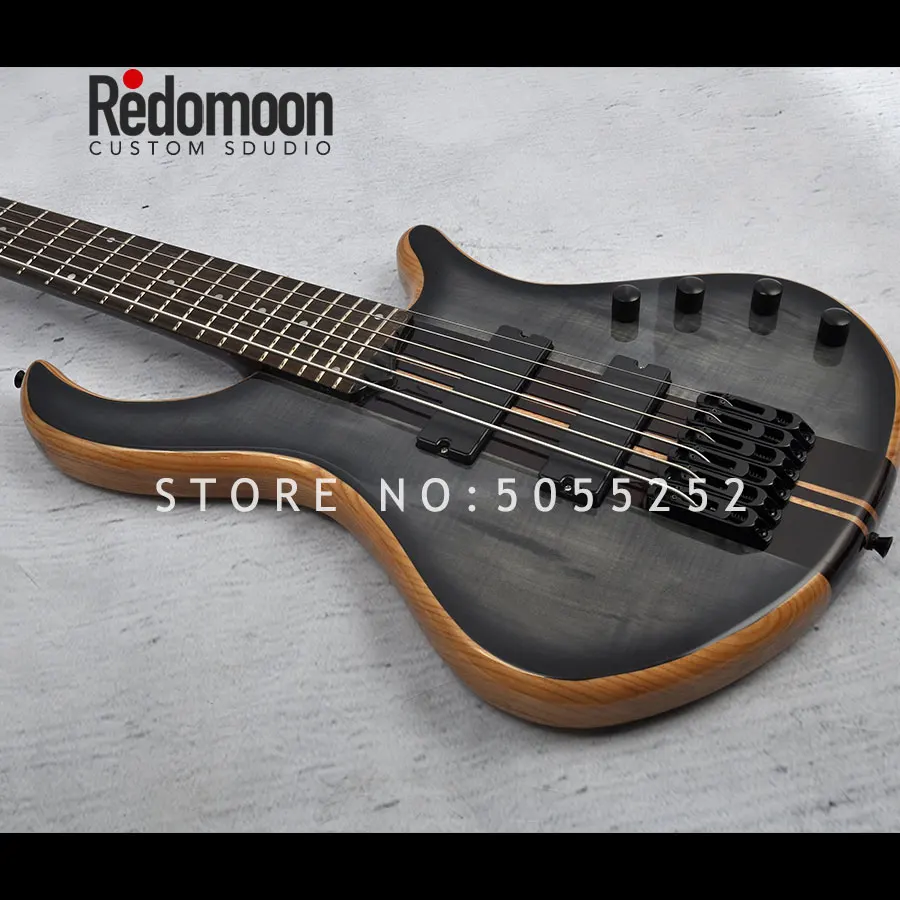 

Factory custom 6 strings Mayones bass rosewood fretboard with Neck-thru body EQ electric bass guitar musical instrument shop