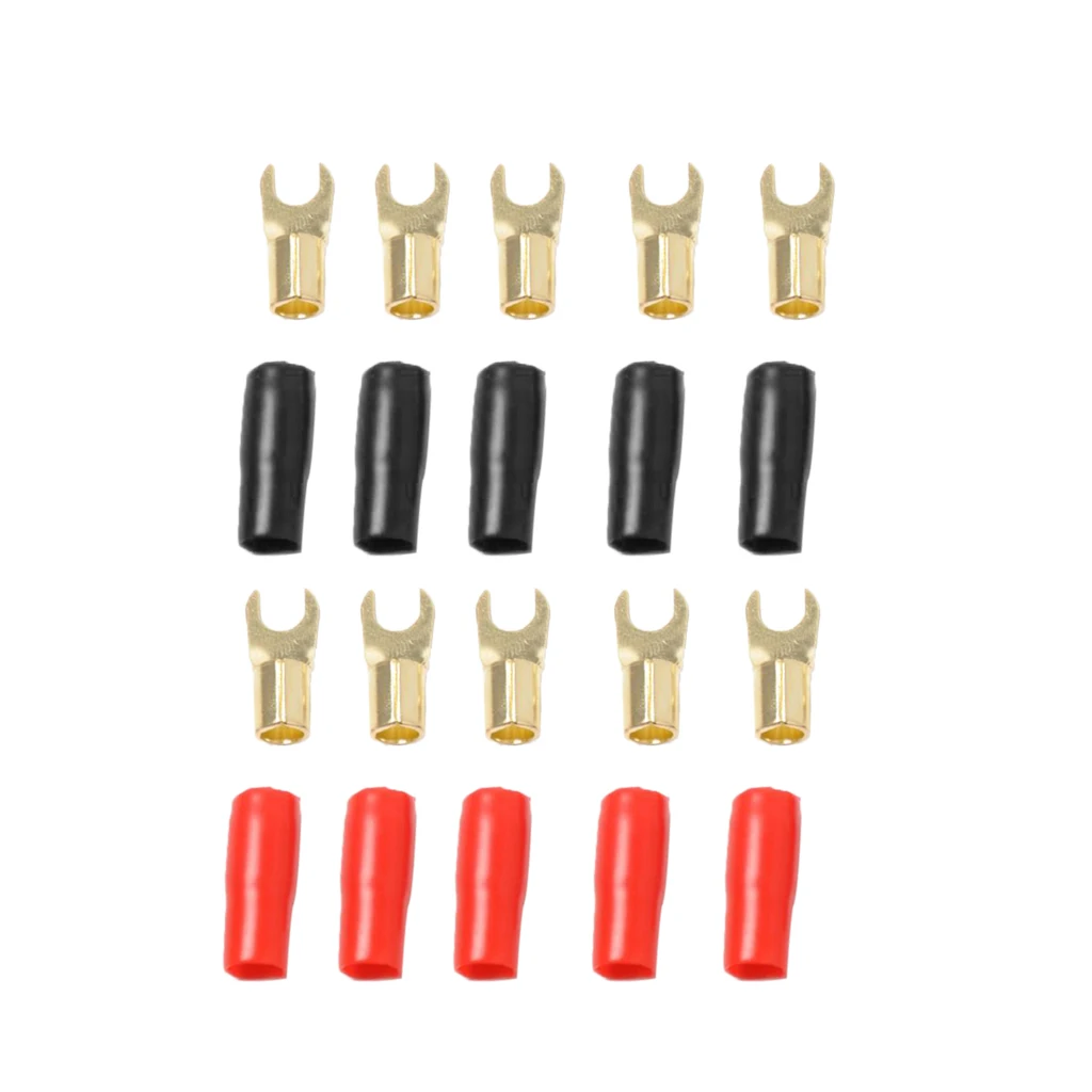 5 Pairs 8 AWG Power Ground Wire Connectors Assortment Crimp Fork Terminals