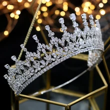 Высокое качество Кристалл Корона Девушка День рождения выпускной церемонии Корона Свадебные аксессуары для волос головной убор диадемы