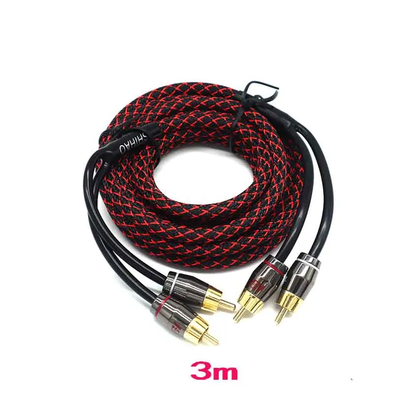 Профессиональный 5 м сигнальный провод Чистая медь Автомобильные колонки усилитель сабвуфера Аудио-кабель rca разъем HIFI стерео для автомобиля