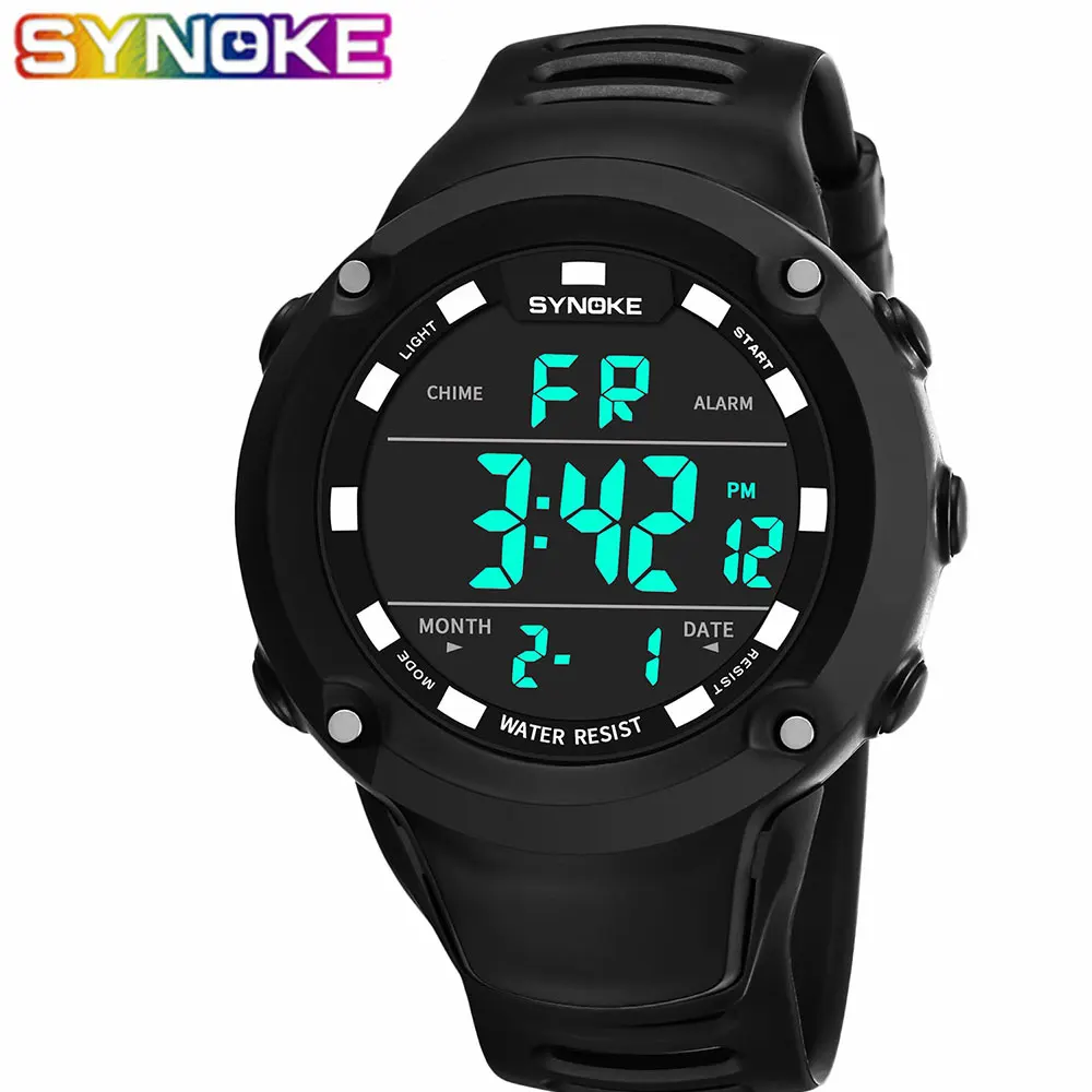 

SYNOKE Men Digital Watches Sport Multi Function Waterproof Fitness Wrist Watch Fashion Electronic Mountaineering Clocks for Men