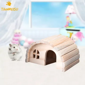 

Exquisite Beautiful Wooden House Chew Toys cute nest for Little Pets hamsters chinchillas Guinea pigs Newest 2017