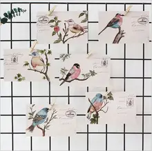 30Pcs/pack Retro Flower Bird’s Letter mail Stamps Postcard Greeting Card Envelope Gift Birthday Card Message Card Escolar