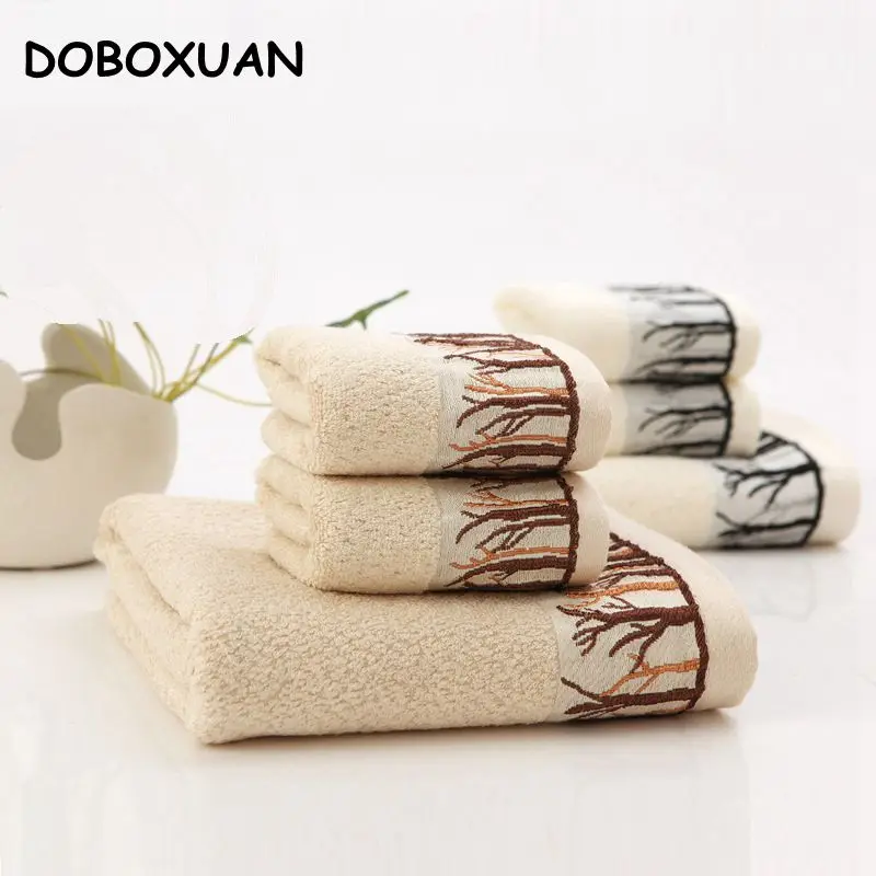 

32 Stocks Geometric Trees Pattern Towel Sets High Quality Thickening Worsted Soft Comfortable Bath Towel Water Absorption Towels