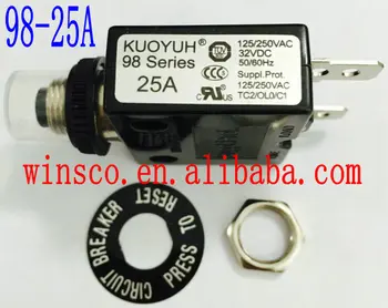 

98-25A Waterproof cap 100% NEW KUOYUH CIRCUIT BREAKER 98 SERIES 25A 10PCS/LOT