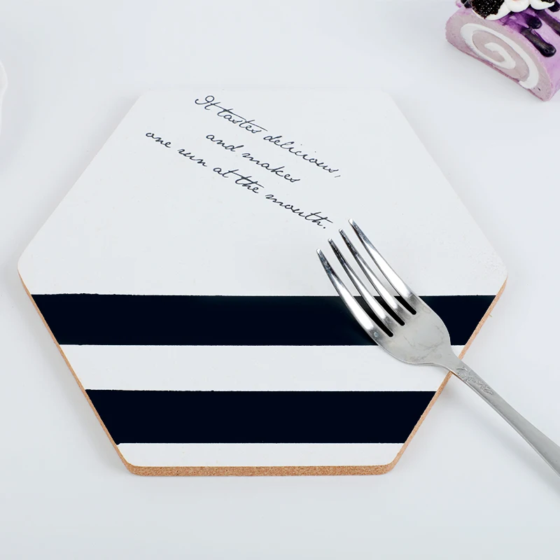 

Cevent 1pc Striped Wooden Kitchen Placemat Table Mat Drink Coaster Coffee Cup Mat Dining Table Pad Table Decor Party Decoration