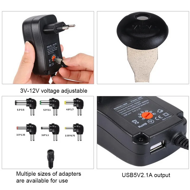 Urijk 7 шт./компл. 30 Вт/Адаптеры постоянного тока USB 5 в 2 1 а м источник питания США //