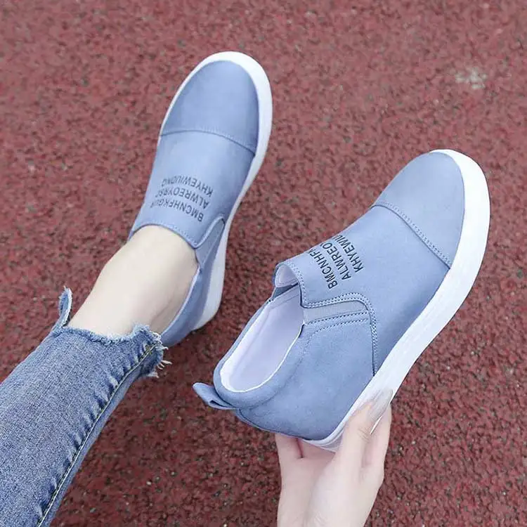 Ankle boots women shoes 2019 new fashion slip-on breathable casual shoes woman wedges solid high heels sneakers women boot (13)