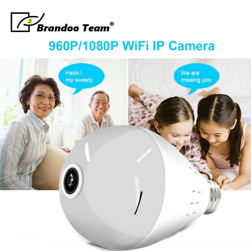 

Wireless IP Camera WiFi Fisheye Surveillance Camera 1080P 360 Full Degree View Angel Lamp Light
