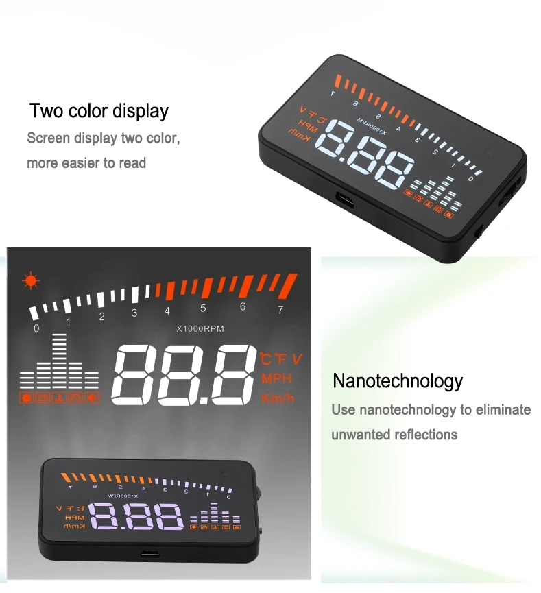 GEYIREN X5 Автомобиль HUD OBD II на лобовое стекло Дисплей превышение скорости